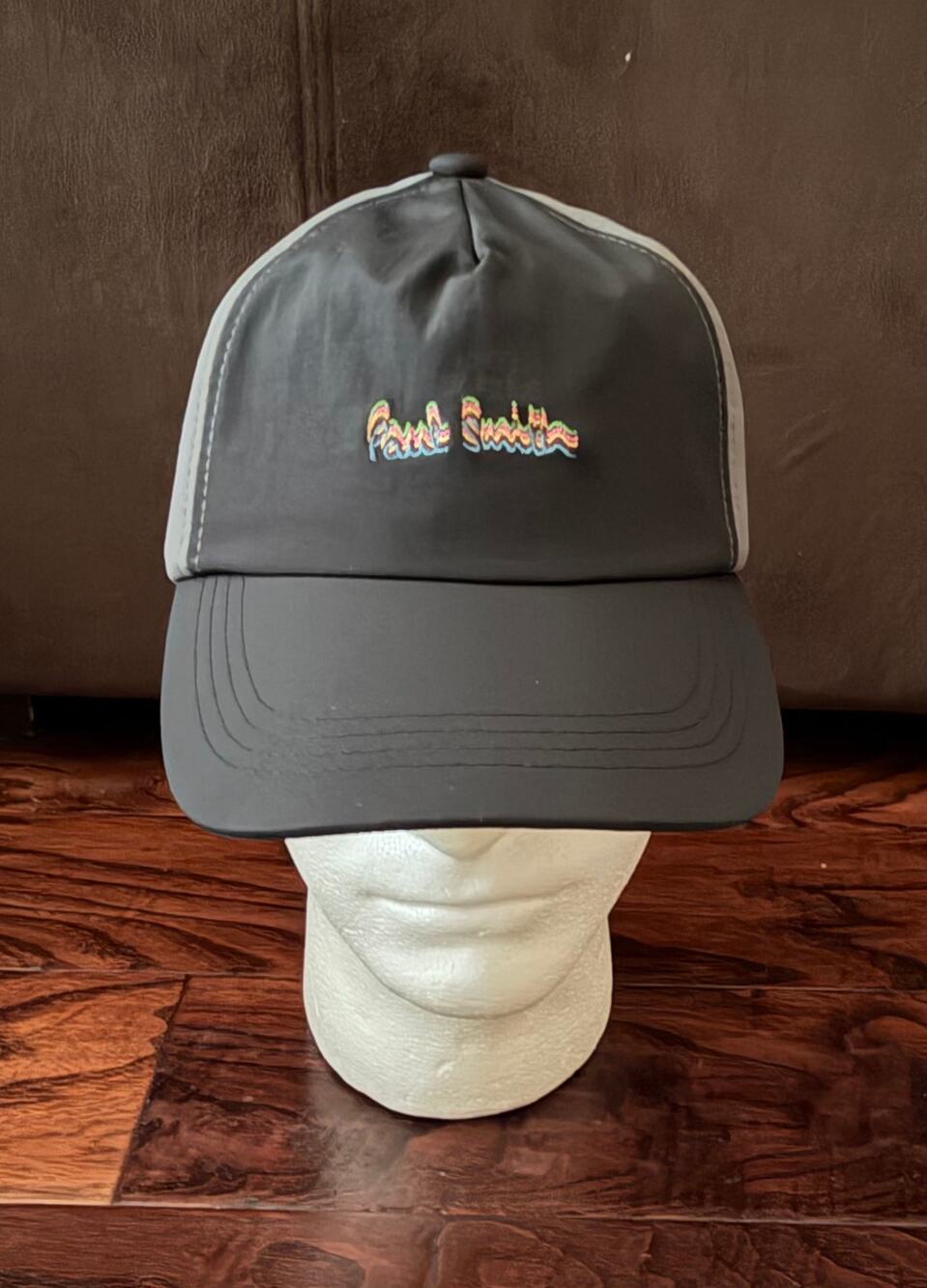$170 NWT Paul Smith Two-Tone Paneled Design Contrast Nylon Black Baseball Cap